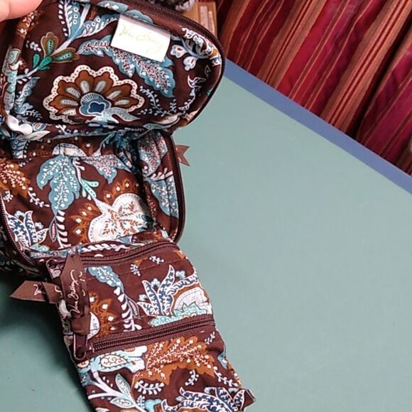 Vera Bradley Java Blue Patterned make up/ Jewelry Cottagecore Bag - Picture 6 of 11
